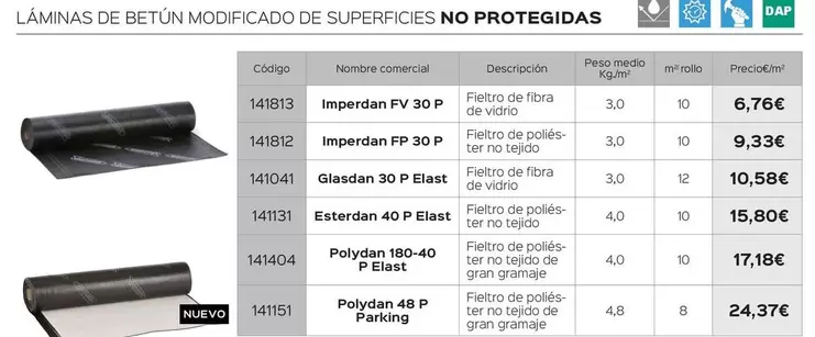 Oferta de Láminas De Betún Modificado De Superficies No Protegidas por 6,76€ en Isolana