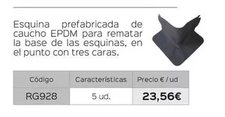 Oferta de Rollgum - Esquinas Prefabricadas Epdm 90° por 23,56€ en Isolana