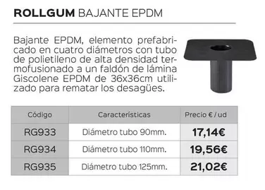 Oferta de Rollgum Bajante Epdm por 17,14€ en Isolana