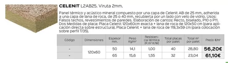 Oferta de Celenit - Paneles Para Construcción por 56,2€ en Isolana