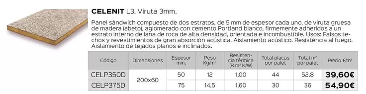 Oferta de Celenit - Paneles Para Construcción por 39,6€ en Isolana