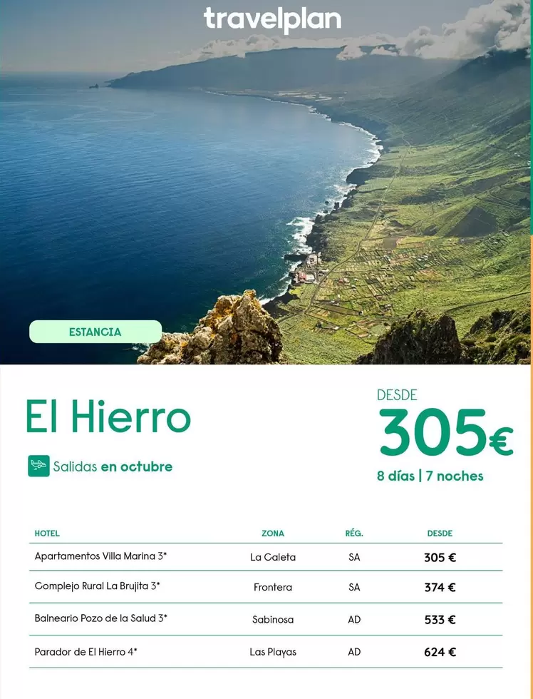 Oferta de Travelplan - El Hierro por 305€ en Travelplan