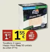 Oferta de Foxy - Tovallons 2 Capes Happy Hour 50 Unitats por 1,55€ en Supermercados Charter