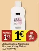 Oferta de Kyrey - Llet Netejadora Facial Amb Àloe Vera por 1€ en Supermercados Charter