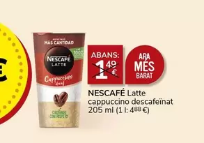 Oferta de Nescafé - Latte Cappuccino Descafeinat por 1€ en Consum