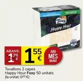 Oferta de Foxy - Tovallons 2 Capes Happy Hour 50 Unitats por 1,55€ en Consum