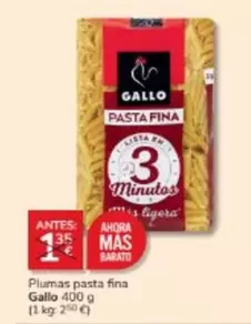 Oferta de Gallo - Plumas Pasta Fina por 1€ en Consum