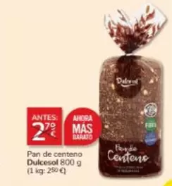 Oferta de Dulcesol - Pan De Centeno por 2€ en Consum