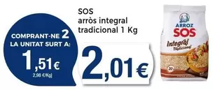 Oferta de Sos - Arròs Integral Tradicional por 2,01€ en Keisy