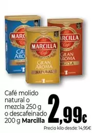 Oferta de Marcilla - Café Molido Natural O Mezcla O Descafeinado por 2,99€ en UNIDE Alimentación