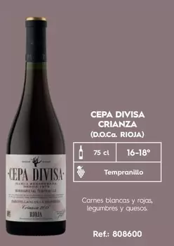 Oferta de Tempranillo - Cepa Divisa Crianza en Makro