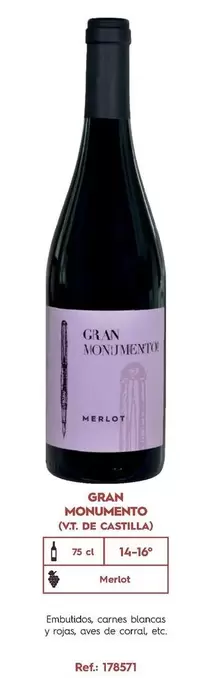 Oferta de Gran Monumento - Montevér - Gran Gran Reserva En Cuvee Y Gran Reserva en Makro