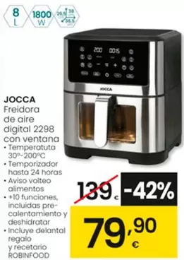 Oferta de Jocca - Freidora De Aire Digital 2298 Con Ventana por 79,9€ en Eroski