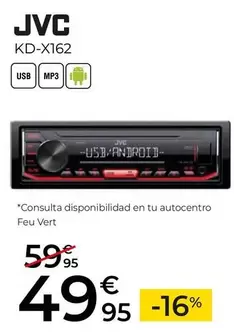 Oferta de JVC -  KD-X162 por 49,95€ en Feu Vert