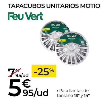 Oferta de Tapacubos Unitarios por 5,95€ en Feu Vert