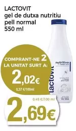 Oferta de Lactovit - Gel De Dutxa Nutritiu Pell Normal por 2,02€ en Supermercats Jespac