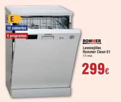 Oferta de Rommer - Lavavajillas por 299€ en Froiz