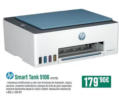 Oferta de HP - Smart Tank 5106 por 179,9€ en PCBox