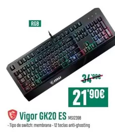 Oferta de MSI - Vigor Gk20 Es por 21,9€ en PCBox