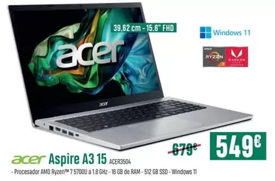 Oferta de Acer - Aspire A3 15 por 549€ en PCBox