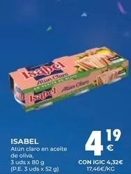 Oferta de Claro - Isabel - Atun  En Aceite De Oliva por 4,19€ en CashDiplo