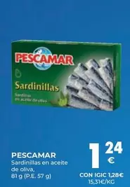 Oferta de Pescamar - Sardinillas En Aceite De Oliva por 1,24€ en CashDiplo