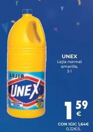 Oferta de Unex - Lejía Normal Amarilla por 1,59€ en CashDiplo