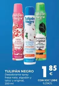 Oferta de Tulipán negro - Desodorante Spray Fresa-nata, Algodon Y Talco U Original por 1,85€ en CashDiplo