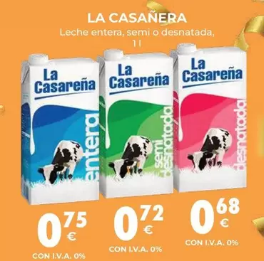 Oferta de La Casareña - La Casereña - Leche En por 0,75€ en CashDiplo