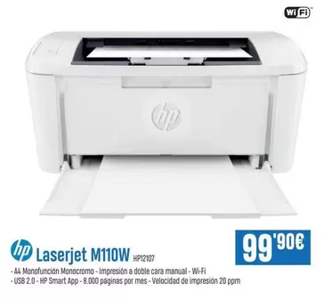 Oferta de HP - Laserjet M110W por 99,9€ en Beep