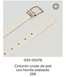 Oferta de Cinturón Crudo De Piel Con Hevilla Plateada. por 25€ en El Corte Inglés