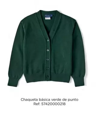 Oferta de Chaqueta Básica Verde De Punto en El Corte Inglés