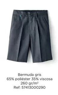 Oferta de Bermuda Gris 65% Poliéster 35% Viscosa en El Corte Inglés