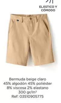 Oferta de Claro - Bermuda Beige en El Corte Inglés