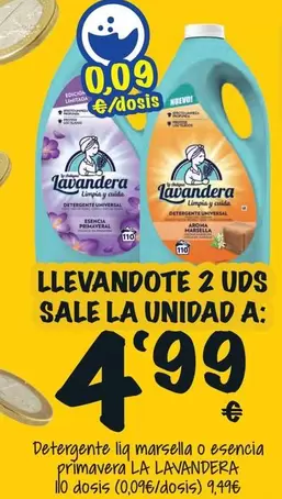 Oferta de Marsella - La Lavandera - Detergente Liq  O Esencia Primavera por 4,99€ en Cash Fresh