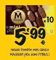 Oferta de White - Helado Bombón Mini Clasico Magnum P10x 60ml por 5,99€ en Cash Fresh