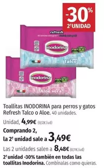 Oferta de Inodorina - Toallitas Para Perros Y Gatos por 4,99€ en El Corte Inglés