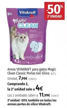 Oferta de Vitakraft - Arena Para Gatos Magic Clean Classic Perlas Gel Silice por 7,99€ en El Corte Inglés