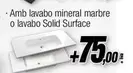 Oferta de Surface - Amb Lavabo Mineral Marbre O Lavabo Solid por 75€ en Ferrolan