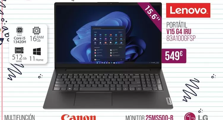 Oferta de Lenovo - Portatil V15 64 IRU por 549€ en MR Micro