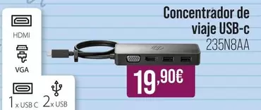 Oferta de Concentrador De Viaje Usb-c por 19,9€ en MR Micro