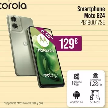 Oferta de Motorola - Smartphone Moto G24 por 129€ en MR Micro