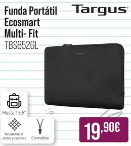 Oferta de Targus - Funda Portátil Ecosmart Multi-Fit por 19,9€ en MR Micro