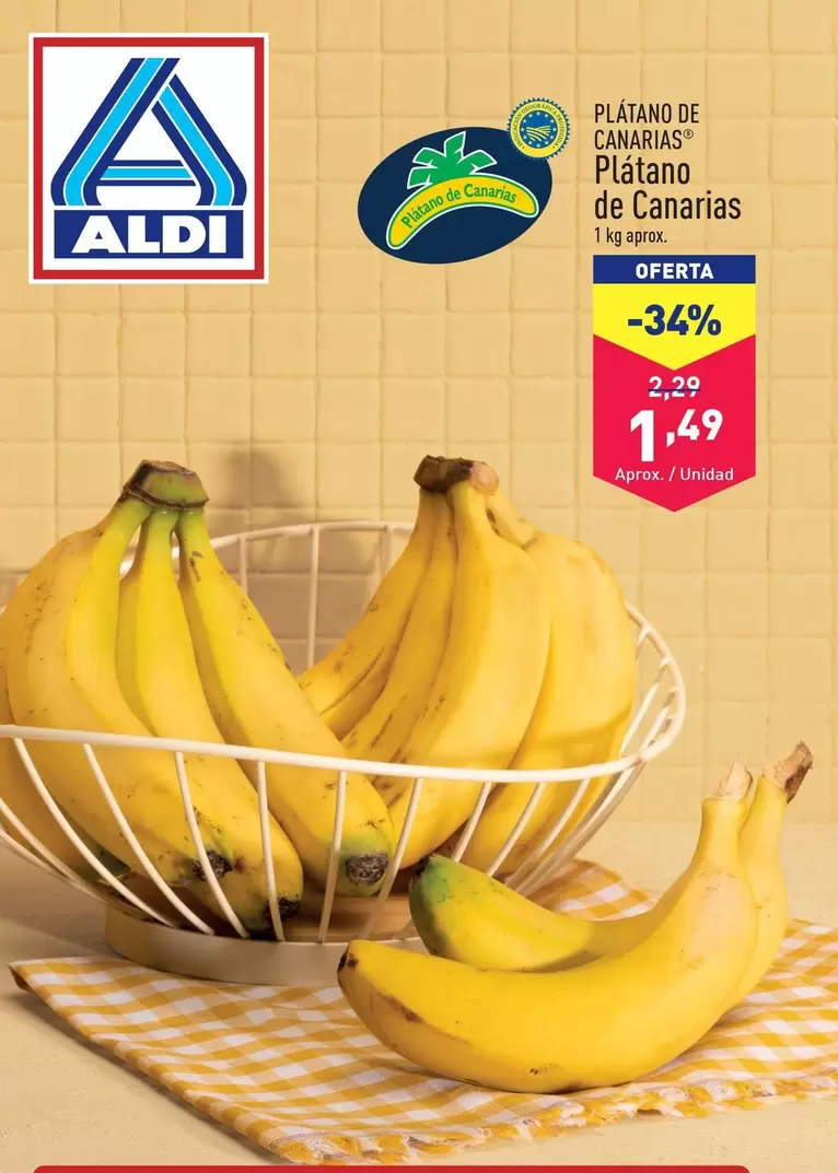 Oferta de Aldi - Platano De Canarias por 1,49€ en ALDI