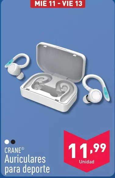 Oferta de Crane - Auriculares Para Deporte por 11,99€ en ALDI