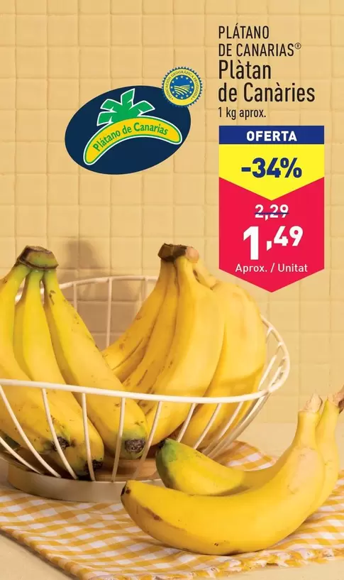 Oferta de Aldi - Platano De Canarias por 1,49€ en ALDI