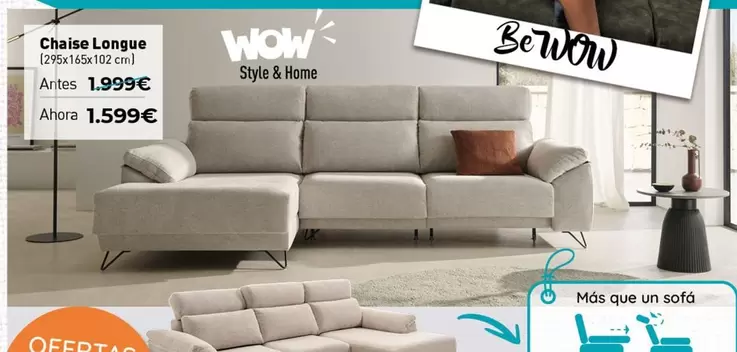 Oferta de Style & Home - Chaise Longue por 1599€ en WOW Málaga, Style&Home by Mubak