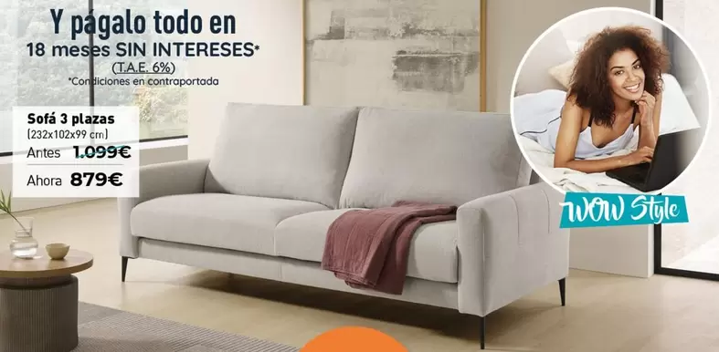 Oferta de Sofás 3 Plazas por 879€ en WOW Málaga, Style&Home by Mubak