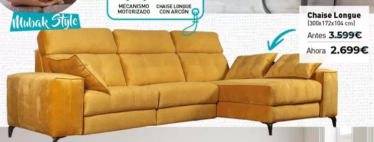 Oferta de Chaise Longue por 2699€ en Mubak