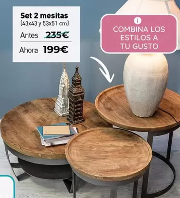 Oferta de Set 2 Mesitas por 199€ en Mubak